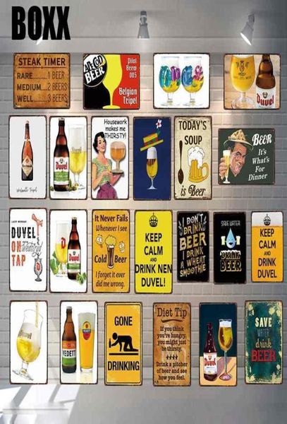 Birra belga Targa in metallo Placca vintage Piatti di metallo per arte della parete cucina Cafe Shop Home Restaurant Decorazione 30X20CM6164686