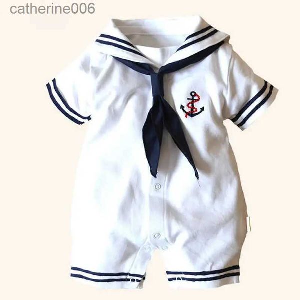 Overalls Neugeborenes Baby Kleidung Strampler Sommer Anker Sailor Strampler Overall Overall Einteilige Babykleidung SunsuitL231101