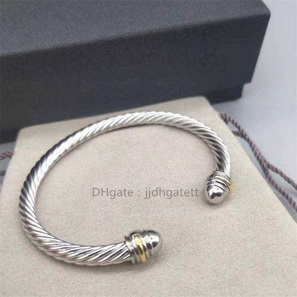 Mulheres Bangle Designer Jóias Mulher Charme Pulseira Pulseiras 5mm Cabeça Redonda Separação de Cores Pulseira de Luxo Fivela de Prata Esterlina com Banhado a Ouro 18k XE7W