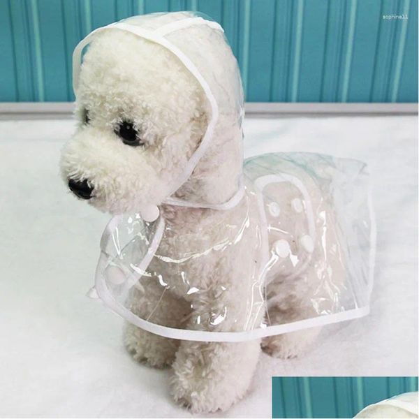 Hundebekleidung Hundebekleidung Wasserdichte transparente Regenmäntel Xs-Xl Regenmantel Frühling Sommer Regenmäntel Leichte Kleidung Haustierzubehör Welpen Dhwpe