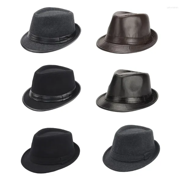 Berretti Berretto Fedora vintage Cappello a cilindro rotondo Accessori per costumi in maschera Copricapo Cosplay per adulti Panama R7RF