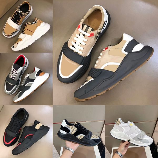 Scarpe casual da uomo Sneakers firmate Sneaker con piattaforma vintage Booster in tela scozzese Sneakers con fibbia Scarpe da papà impiombate