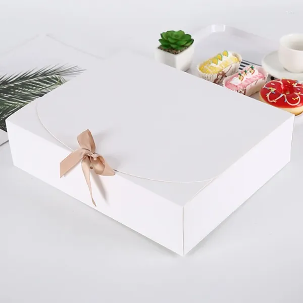 Envoltório de presente 5/10pcs caixas quadradas para casamento aniversário festa de natal roupas presentes produtos embalagem caixa de papel logotipo personalizado branco