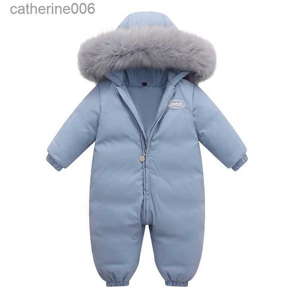 Macacões 2023 bebê inverno macacão real pele de guaxinim impermeável bebê menina snowsuit criança menino inverno macacão infantil macacão para baixo jaquetal231101