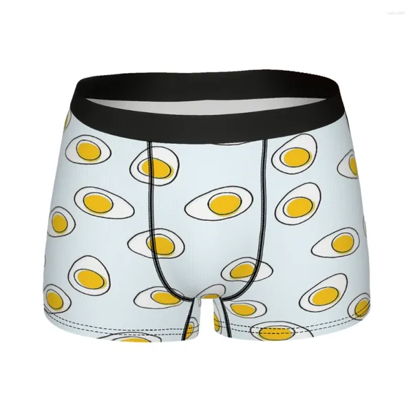 Cuecas bonitos ovos homens boxer briefs roupa interior frango família balde altamente respirável ideia de presente de alta qualidade