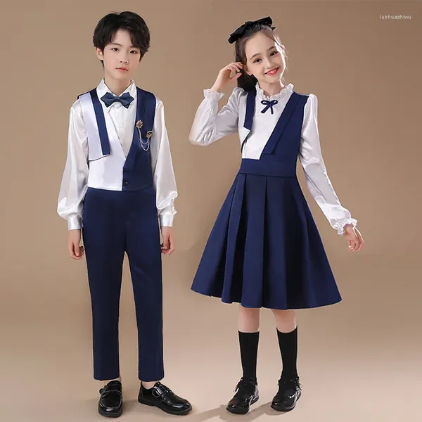 Set di abbigliamento Abbigliamento per spettacoli per coro per bambini: abito in stile inglese per studenti delle scuole primarie e secondarie Recitazione per ragazze di ragazzi