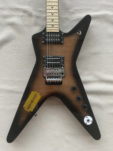 High-end personalizado Dimebag Signature modelo guitarra elétrica duplo balanço vibrato, acessórios de prata