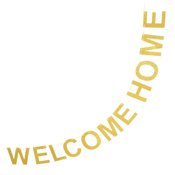 Partydekoration „Welcome To Home“-Banner, Szenen-Requisiten, Back-to-Home-Banner, Ornament-Dekorzubehör