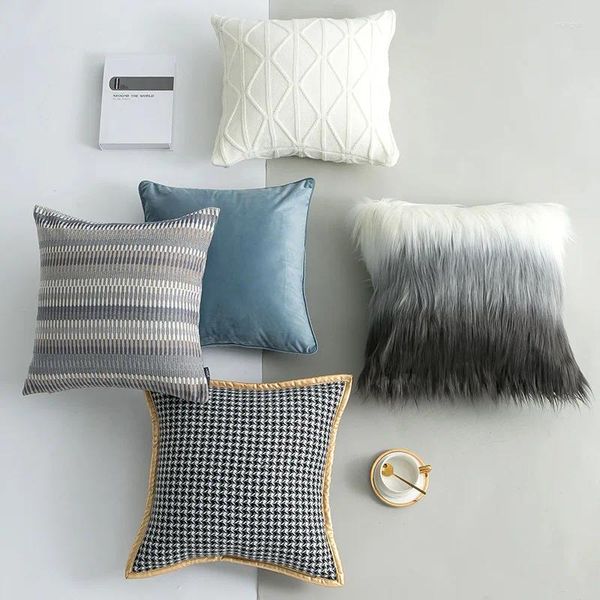 Yastık ev yastık kılıfı seti mavi seri kapak kumaş kanepe dekoratif dekorasyon