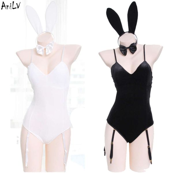 Ani Bar Nachtclub Bunny Girl Bodysuit Badeanzug Kostüm Strand Student Hasenohren Einteilige Badebekleidung Uniform Pool Party Cosplay Cosplay