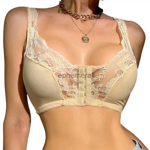 BHs Frontverschluss Bralette Sexy Spitze Push Up BH Unterwäsche für Frauen Plus Größe Dünne Büstenhalter S-6XL Keine Stahlringe Damen Weste Top YQ231101