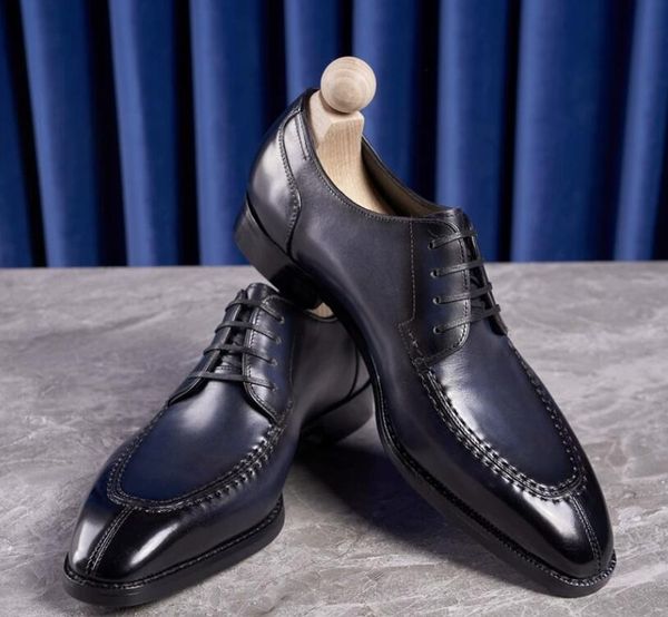 Sapatos masculinos de mecanismo Itália Estilo de grãos cheios de couro para homens de noiva sapatos de noiva Handamde derby sapatos cavalheiros oxfords