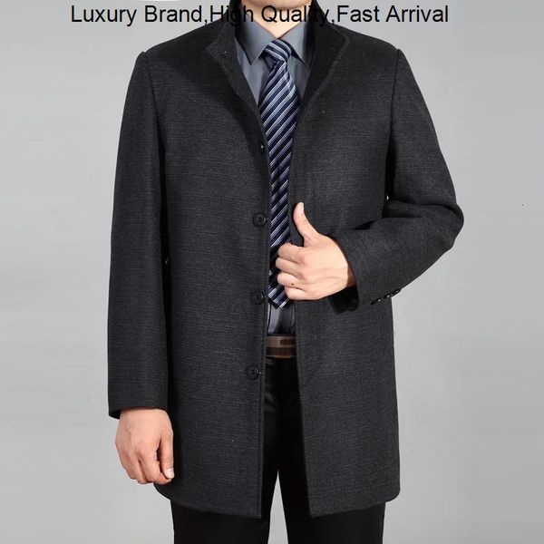 Misturas de lã masculina 2023 venda inverno homens cashmere casaco longo masculino peacoat trench coat homme jaqueta de lã outono 231101