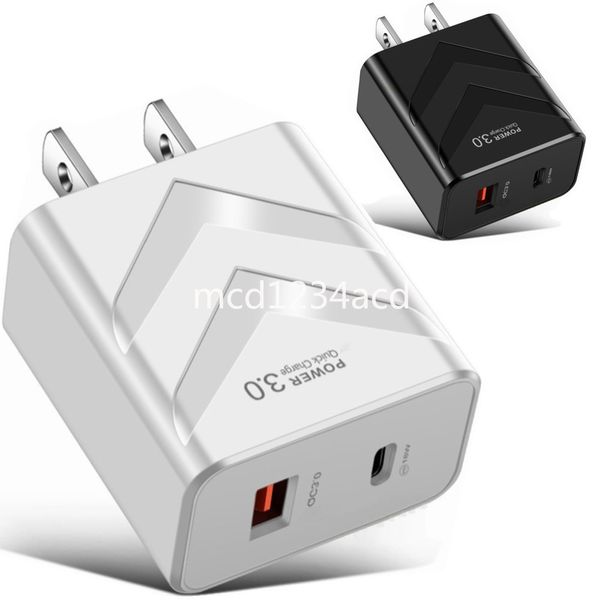 20W Schnellladegerät Typ C PD QC3.0 Dual Ports Eu US UK Wandladegeräte für iPhone 12 13 14 IPad Samsung Tablet PC M1