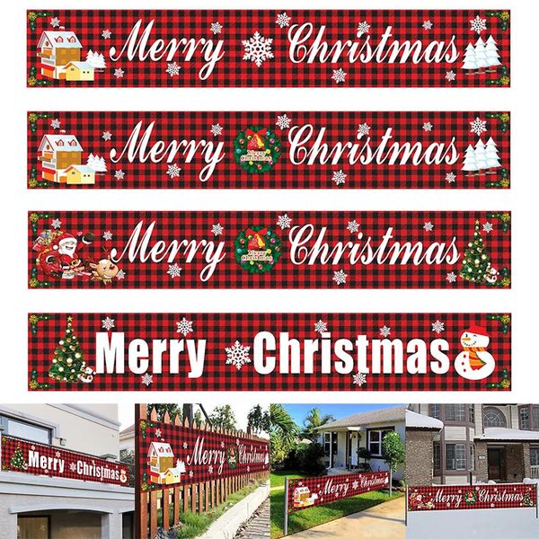 Decorações de Natal 1 pc Feliz Natal Banner ao ar livre puxando bandeira ornamento de Natal para casa fora do apartamento quintal jardim festa festival arranjo 231101