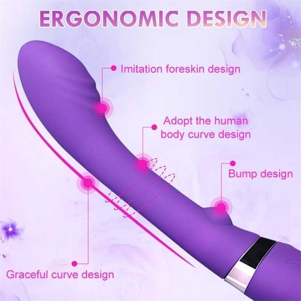 Sexspielzeug-Massagegerät für Erwachsene, G-Punkt-Klitoris-Stimulator, Heizung, Vibrator, Av-Wand, wasserdicht, weicher Dildo für Frauen