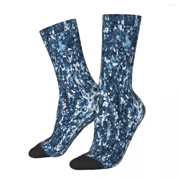 Herrensocken Blau Party Konfetti Pailletten Männlich Herren Damen Winterstrümpfe Hip Hop