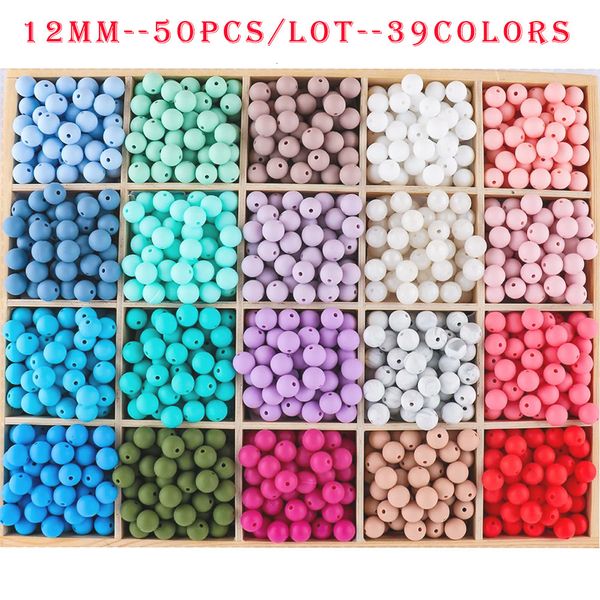 Massaggiagengive per bambini Giocattoli Kovict 50Pcs Perline di silicone rotonde 12mm Massaggiagengive Collana per dentizione sensoriale ecologica Commestibile Mamma Allattamento Roditore 230331