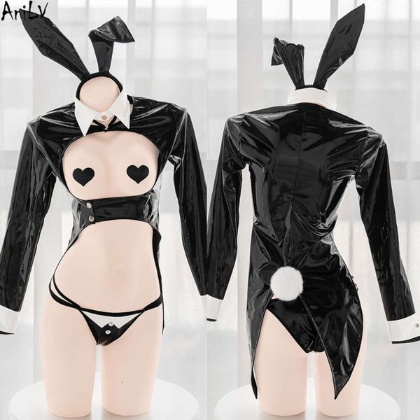 Ani Anime Butler Maid Cappotto da smoking in pelle Costumi Donna Ragazza Gruppo Bunny Uniform Outfit Cosplay