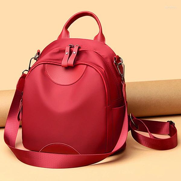 Rucksack aus schwarzem und rotem Oxford-Stoff mit großer Kapazität, multifunktionale Optionen, Rucksack für Jugendliche, Mädchen, Reisen