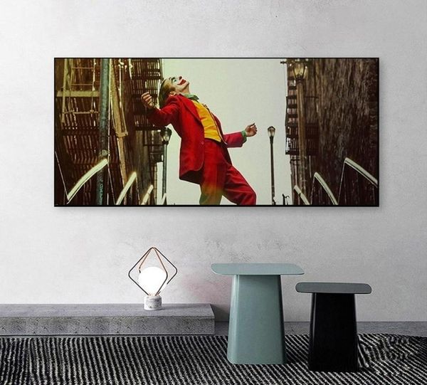 Joaquin Phoenix The Joker Movie Poster Stampe Modern Wall Art Canvas Art Painting Immagini a parete per soggiorno Decorazione domestica Cu5870262
