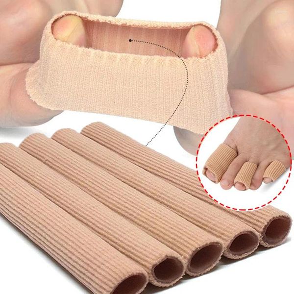 Mulheres meias silicone toe cap protetor capa alívio da dor separador calos joanete tubo cuidados com os pés gel bandagem dedo manga corrector