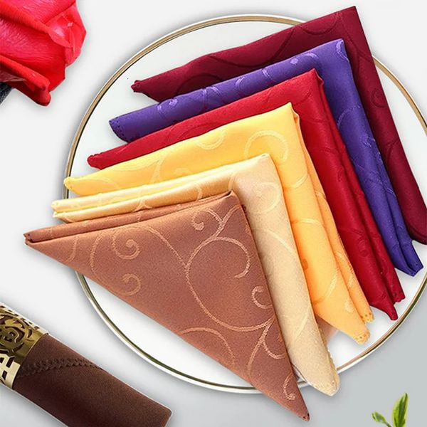 Masa peçete 10pcs 48 x 48cm Polyester Peçeteler Jakquard Damask Bez Düğün Dekorasyon Paspasları Etkinlik El Partisi Malzemeleri 231031