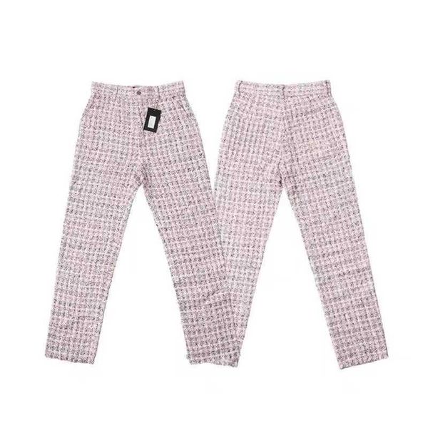 Herrenliebhaberhose Drw lächelndes Gesicht Rosa gestrickt kariert kleine duftende lässige Hose mit weitem Bein Justin Bieber