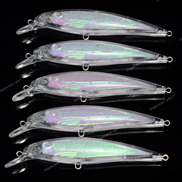 5pcs Boş krankbait vib minnow wobbler boyasız sert yem balık tutma cazibesi, sert balıkçılık yemleri balık avlama yemleri crankbait vib minnow ile mücadele