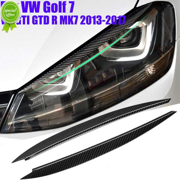 Neu 1 Paar Scheinwerfer Augenbraue Augenlid Abdeckung Trim ABS Kohlefaser Auto Ersatzteil Für VW Golf 7 VII GTI GTD R MK7 2013-2017