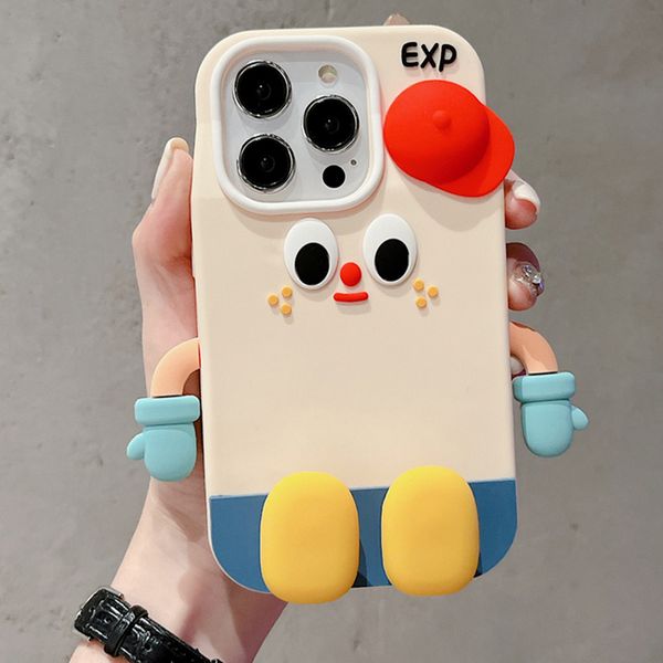 Bonito dos desenhos animados 3D Design Phone Cute Case para iPhone 15 14 13 12 11 Pro Max Promax Fashion Back Cover