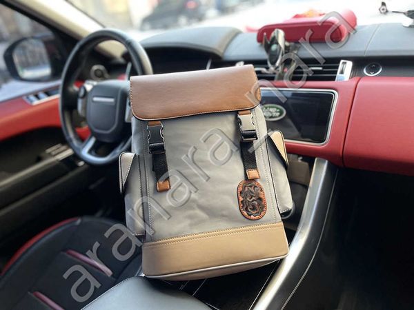 Designer-Rucksack mit klassischem Muster, Canvas-Leder-Rucksack, mehrere funktionale Taschen, perfekt für den täglichen Rucksack, Schultasche, Reisen