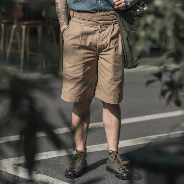 Erkekler Şortu Değersiz İngiliz Ordusu Gurkha Vintage Moda Günlük Pantolon Bermuda Khakis