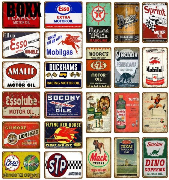 Placa de aceite de Motor, carteles de hojalata de gasolina, cartel de Metal Vintage, decoración de garaje Retro, Bar, Pub, gasolinera, placa de pared decorativa 9580504