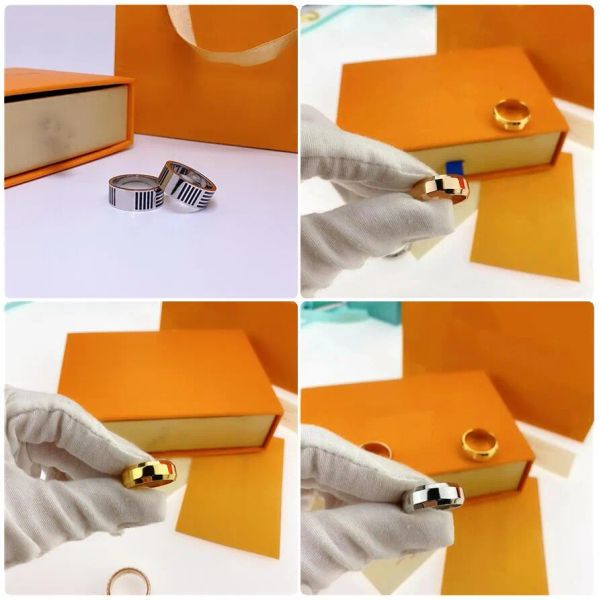 Anel de casal amor anel feminino anel masculino moda neutro esculpido esmalte três cores jóias acessórios primeira escolha para reuniões
