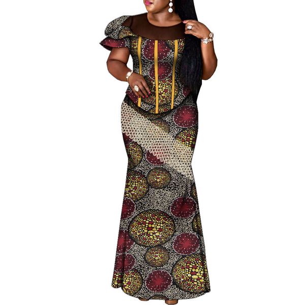 Traditionelles afrikanisches Frauen-Outfit, 2-teiliges Set, Dashiki-Oberteile und langer Rock, afrikanische Hochzeitskleider, Kleidung WY10367
