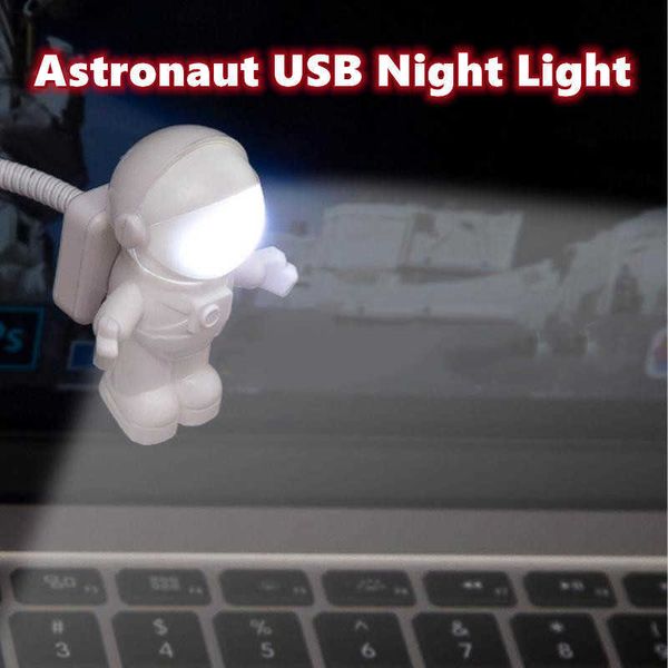 Luzes noturnas Astronauta USB LED Night Light Light USB Astronaut Desk Lamp Book Creative Light for Computer Laptop PC Nova chegada P230331