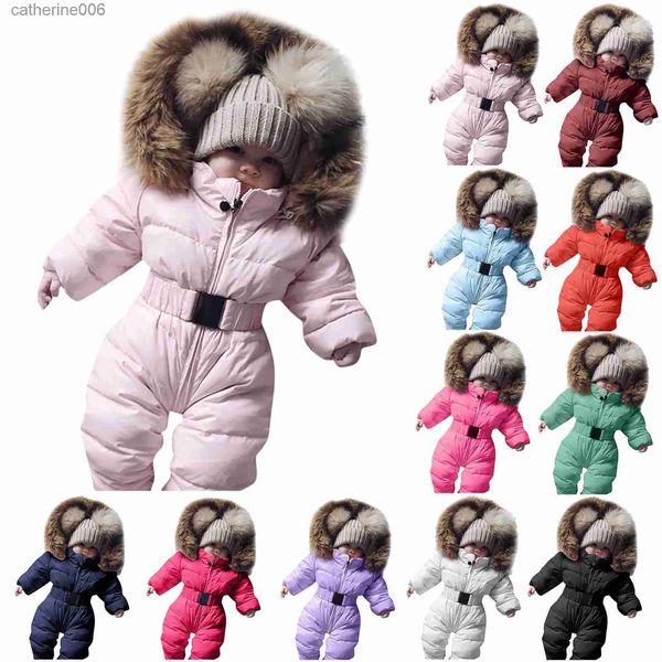 Tute Abbigliamento invernale Neonato Tutina da neve Neonata Tutina da neve Pagliaccetto Con cappuccio Capispalla calda Giacca Tuta Cappotto conjuntos de meninoL231101