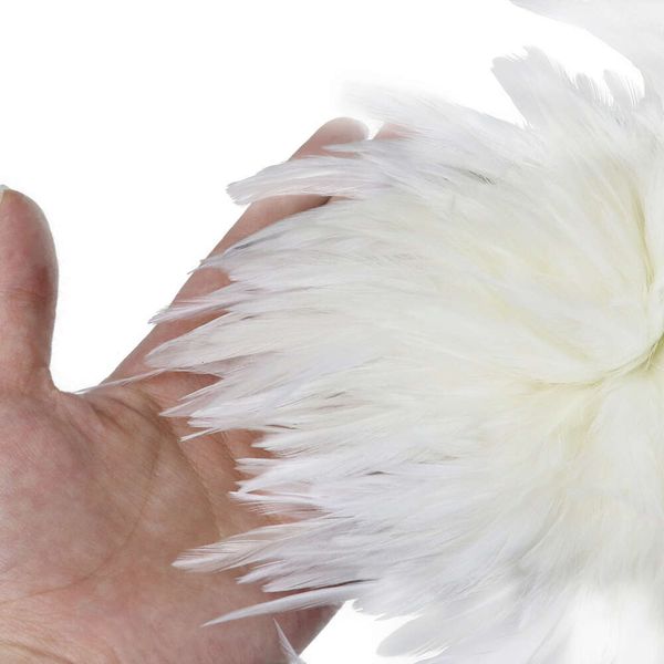 1000 pz/mazzo Gallo Bianco Piuma di Pollo Trim Carnevale Copricapo Creazione di Gioielli Naturale Coda di Fagiano Selevage