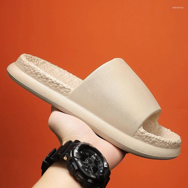 Chinelos para casa para homens eva chinelo tendência verão respirável solas grossas sandália masculina lazer anti-deslizamento interior banheiro homem clappers