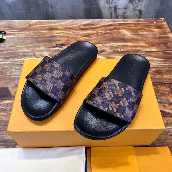 Moda Nova Borracha Mules Sliders Luxurys Designer Slipper Sandália Verão Waterfront Chinelos De Couro Genuíno Mens Mulheres Slide Praia Piscina Sandale Sapatos Casuais Senhora