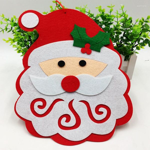 Weihnachtsschmuck 1 STÜCK Niedlich Kreativ Rot Grün Fröhlich Weihnachtsmann Kopf Anhänger Festival Für Home Party Drop Ornaments 32x24