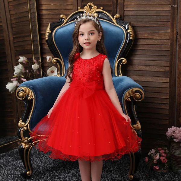 Abiti da ragazza Abiti da principessa per ragazze Eleganti per bambini per costumi con fiocchi ricamati per bambini, abiti da sposa per feste, vestiti per neonati