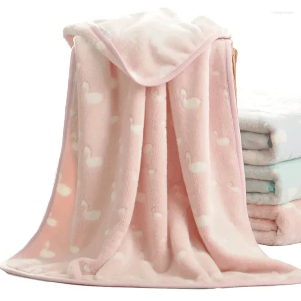 Cobertores 3d bebê grão macio coral velo cisne animal estrela peludo cobertor térmico nascido swaddle deken criança cama colcha