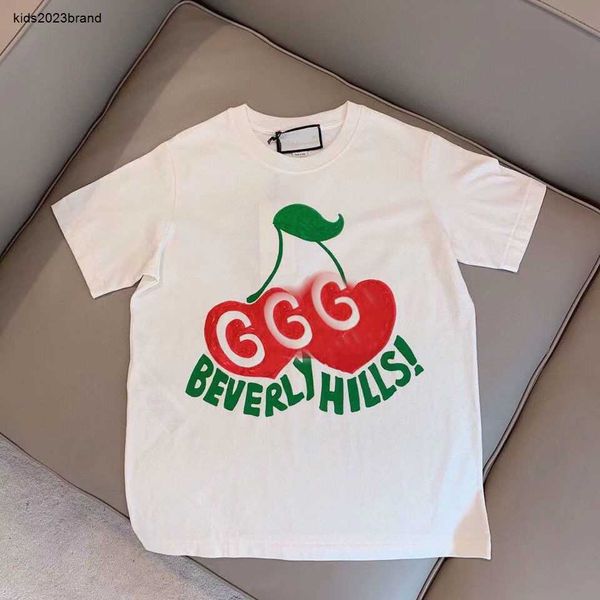 T-shirt per bambini nuova T-shirt per ragazzi e ragazze Set per bambini Top a manica corta per bambini Con lettera Fragola Nero Bianco Taglia 90-160