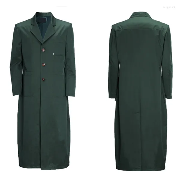 Trench da uomo Cappotto da uomo primavera autunno Verde Smart Casual Capispalla stile britannico Giacca lunga monopetto coreana per ufficio