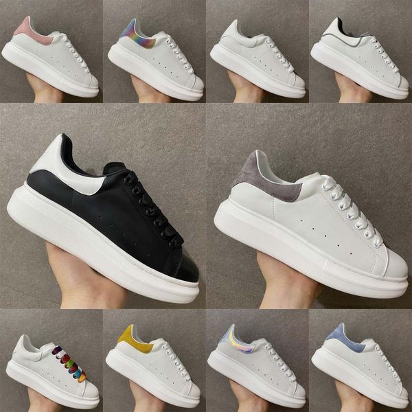 2023 Scarpe casual Chaussures De Espadrilles Sneakers oversize Donna Pelle con lacci Piattaforma moda Bianco Nero Uomo Scarpe da ginnastica in pelle scamosciata di velluto di lusso