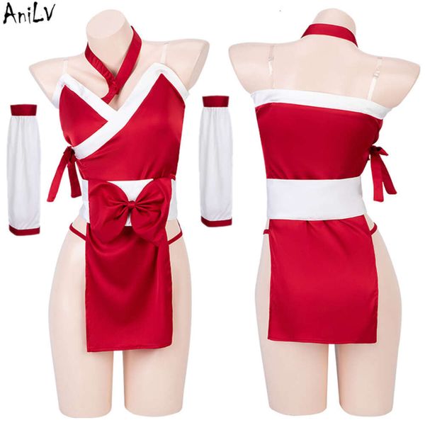 Ani Anime Game Girl Ninja Uniform Kostüme Frauen Japanische Big Bow Kimono Kleid Outfit Cosplay