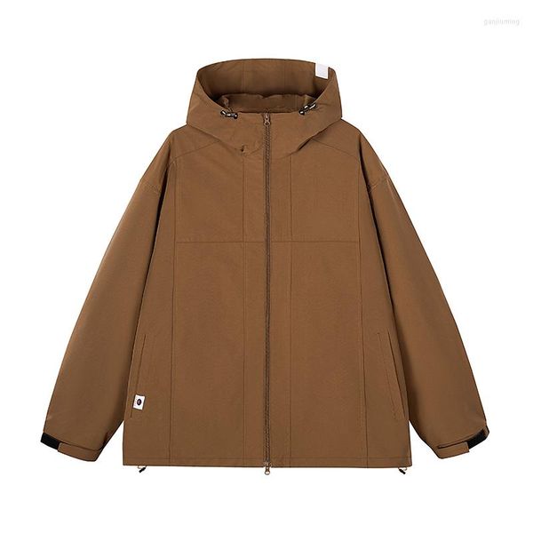 Herren Jacken Frühling Oversize Outdoor Jacke Herren Kapuzen Trenchcoat Mode Korean Streetwear Zip Up Oberbekleidung Baggy Windschutz Kleidung Männlich