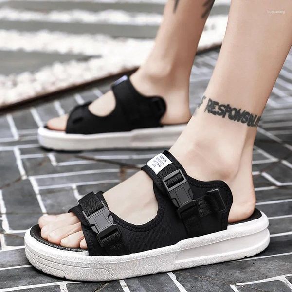 Sandals Erkek Yaz 2023 Trend Anti-Sweat Boş Zaman Spor Sürüşü ve Açık Plaj Ayakkabı Terlikleri